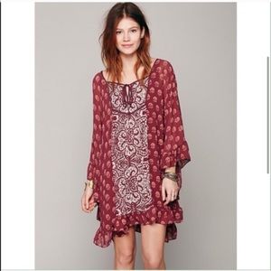 Free People Marla Dress Cape Ruffle Dress Medium